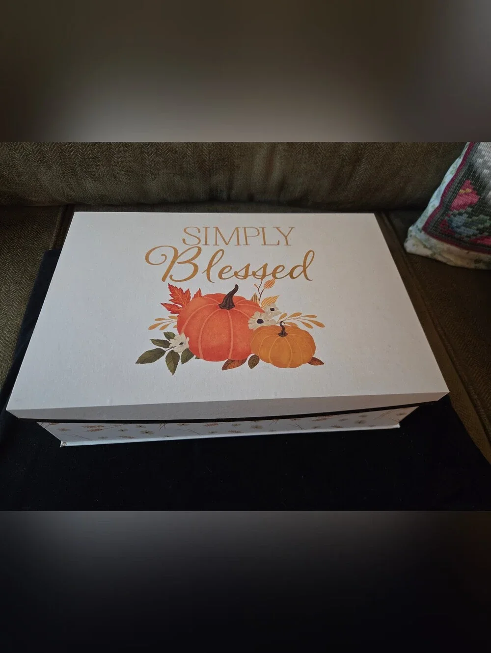 Simply Blessed Pumpkin Storage Box